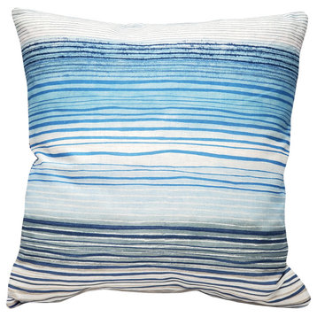 Sedona Stripes Blue Throw Pillow 20x20, with Polyfill Insert