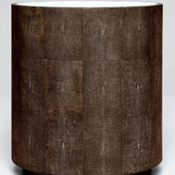Cara Shagreen Side Table - Mushroom - Clayton Gray Home - Furniture