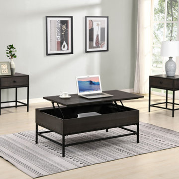 Ava 3Pc Espresso 42" Lift Top Coffee and End Table Sett