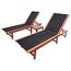 vidaXL 3-Piece Acacia Wood Sun Lounger Set With Black Textile