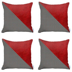 Pillow Perfect Outdoor New Geo Corded Oversized Rectangular Throw Pillow (Set of 2) Red