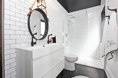 Inspiration for an industrial bathroom remodel in Toronto