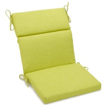 18"x38" Spun Polyester Outdoor Squared Seat/Back Chair Cushion, Lime