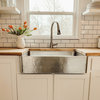 Lange Stainless Steel 32" Single Bowl Farmhouse Undermount Kitchen Sink, Brushed Stainless Steel