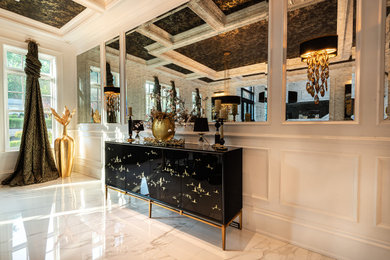 Transitional dining room photo in New York