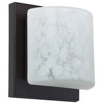 Besa Lighting - Besa Lighting 1WS-787319-LED-BR Paolo - 5.5 Inch 5W 1 LED Mini Wall Sconce - Canopy Included: Yes  Canopy DiPaolo 5.5 Inch 5W 1  Chrome Stucco GlassUL: Suitable for damp locations Energy Star Qualified: n/a ADA Certified: YES  *Number of Lights: 1-*Wattage:5w Halogen bulb(s) *Bulb Included:Yes *Bulb Type:Halogen *Finish Type:Bronze
