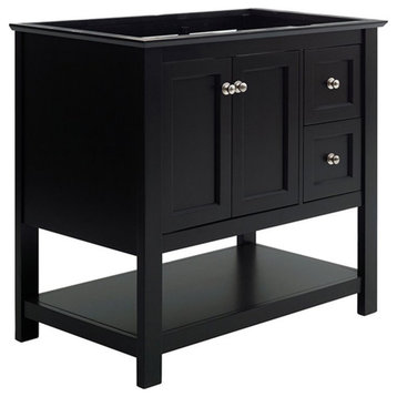 Fresca Manchester 36" Traditional Wood Bathroom Cabinet with 2-door in Black