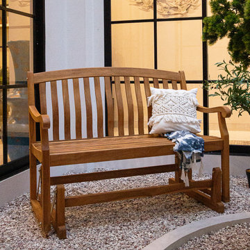 Vermont Teak Wood Outdoor Glider Bench
