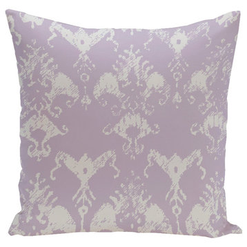 Floral Motifs Decorative Pillow, Lilac Purple, 20"x20"
