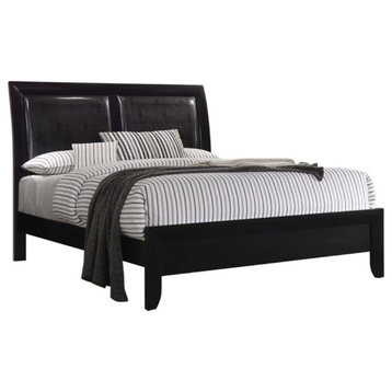 Coaster Briana Wood California King Bed with Upholstered Headboard in Black