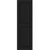 15"W x 59"H True Fit PVC Two Equal Raised Panel Shutters, Black