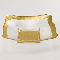 Square Gold Leaf 12" Bowl - Products