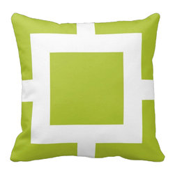 Tomova Jai Designs - Square Biz Color Blast Decorative Pillow, Lime Green - Decorative Pillows