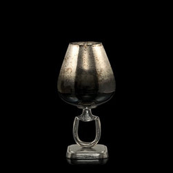 Ancien Pewter Glass & Metal Hurricane - Candleholders