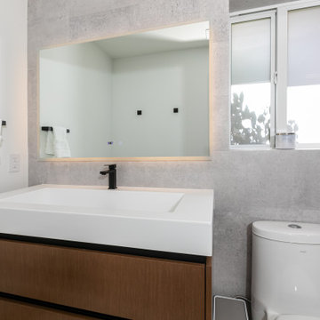 Earth Tone Transitional Closet and Bathroom