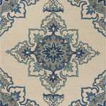 KAS - KAS Harbor 4238 Serafina Outdoor Rug, Ivory/Blue, 3'3"x5'3" - Keep it trendy outdoors or brighten up the indoors with one of our finely-crafted Harbor rugs. These rugs stay in tune with today's home decor trends and bring a touch of sophistication to your living space.