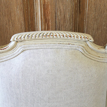 Early 20th Century Pair of Painted and Upholstered Louis XVI Style Childs Chairs