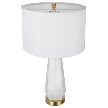 Geometric 1 Light Table Lamp, Gold and White