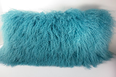Real Mongolian lamb fur pillow