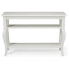 Lillian Wood Console Table With Curved Legs and 2 Shelves, White