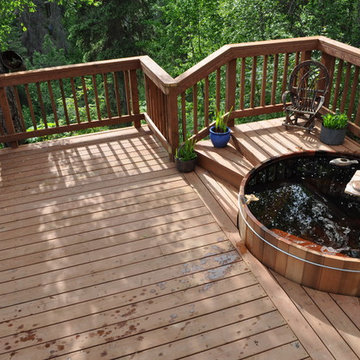 6' x 3' cedar wood-fired hot tub with Snorkel® Stove