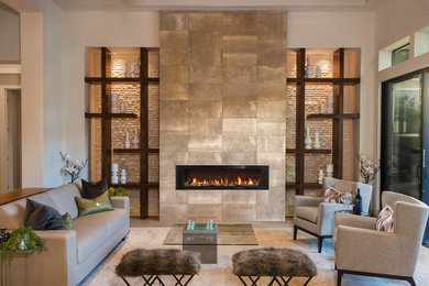 Example of a trendy living room design in Phoenix