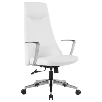 High Back Fabric Office Chair With Chrome Base, Dillon Snow