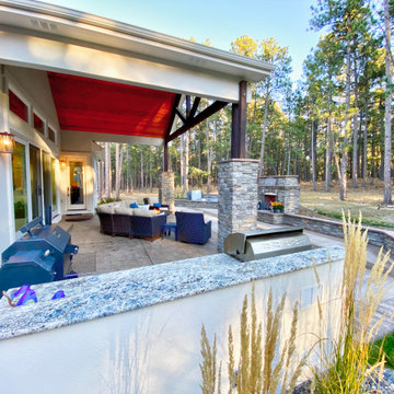 Outdoor Living in Monument with Hot Tub, Fireplace, BBQ