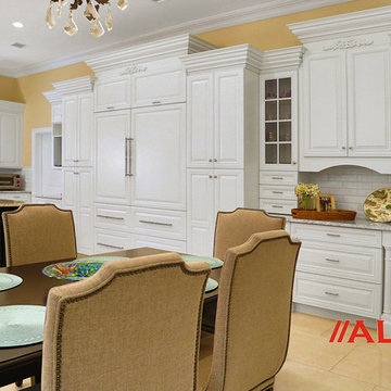 Scarsdale, NY - Custom White Cabinets Mitter Raised Frosty White Custom K