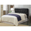 Bowery Hill 2pc Black Faux Leather Bedroom Set - Cal King + Nightstand