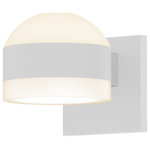 Sonneman - Reals Up/Down Sconce Cylinder Lens and Dome Cap, White Lens, Textured White - Beautifully executed forms of sculptural presence and simplicity that are equally at home inside or out.