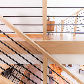 Sculptural White Oak Staircase & Railing Renovation, Plymouth, MN