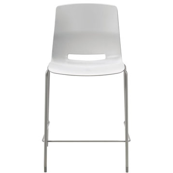 Olio Designs Lola 25" Plastic Stackable Counter Stool in Light Gray