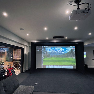 Luxury Golf Simulator and Basement bar