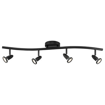 Cobra, 4-Light LED Wall/Ceiling Spotlight Bar, Black, Replaceable LED