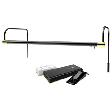 21" Tru-Slim Gallery Light, Black/Brass With Rechargeable Battery