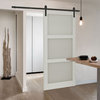 3-Panel Frosted Glass Barn Door Sliding Door with Hardware Kit, 36"w X 84"h