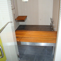 Teak Mobile Shower Bench - Shower Benches & Seats