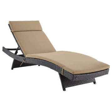 Biscayne Outdoor Wicker Chaise Lounge, Mocha