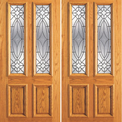 Double Door, Mahogany Twin Lite Exterior, Insulated Beveled Glass - Front Doors