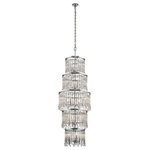 Kichler - Chandelier 18-Light, Chrome - This Piper 18 Light Grand Chandelier mixes modern with femininity with its delicate glass bead accents. Making this a focal point in any modern room is the linear detail in the clear glass and metal rods finished in Chrome.