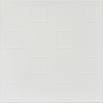 19.6"x19.6" Styrofoam Glue Up Ceiling Tiles R4 Ultra Pure White Behr Satin