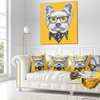 Funny Terrier Dog with Glasses Animal Throw Pillow, 18"x18"