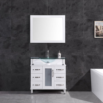 Vanity Cabinet White Modern 41.375"W LV1-42W