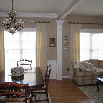 Top Pleated Draperies on Decorative Metal Hardware