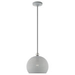 Livex Lighting - Livex Lighting 49100-80 Dublin - 11" One Light Pendant - Canopy Included: Yes  Shade IncDublin 11" One Light Nordic Gray/Brushed UL: Suitable for damp locations Energy Star Qualified: n/a ADA Certified: n/a  *Number of Lights: Lamp: 1-*Wattage:60w Medium Base bulb(s) *Bulb Included:No *Bulb Type:Medium Base *Finish Type:Nordic Gray/Brushed Nickel