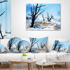 Beautiful Land With Large Dry Trees Landscape Printed Throw Pillow, 16"x16"