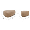 Pebble 44" & 26" Rounded Triangle Cocktail Ottoman Set, Tuscan Tan Brown Top Grain Leather