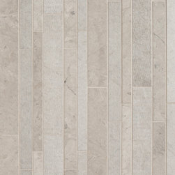 Lucca Textured Linear Mosaic 1'', 1-1/4'', and 2'' x 12'' in Stone - Tile
