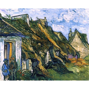 Vincent Van Gogh Old Cottages- Chaponval, 20"x25" Wall Decal